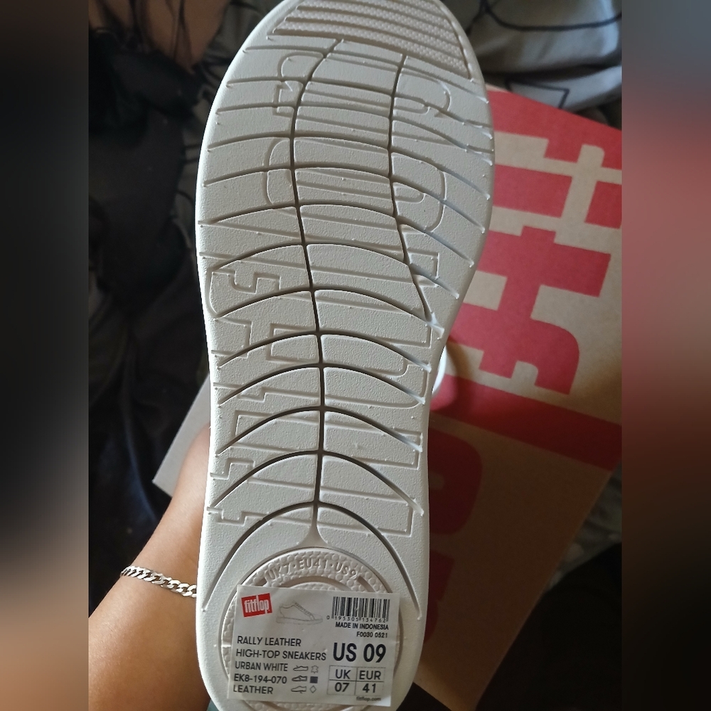 Fitflop White Leather High-Top Sneakers - Picture 3 of 4